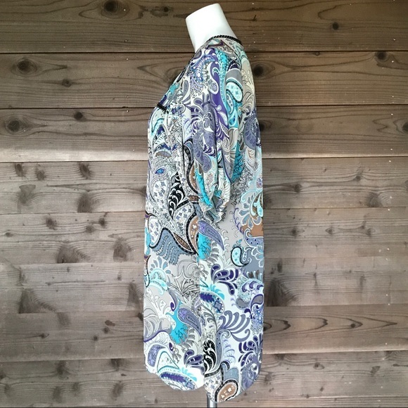 Max Rave Sheer V Front, Half Sleeve Dress Sz Med - Picture 5 of 8